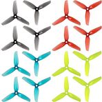 INTGAMX 16 adet 3 Bıçaklı Sahne Yüksek Hızlı Pervane, 4 inç 100 mm CW CCW Yarış Çerçevesi için FPV Drone 1406 2205 1806 Fırçasız Motorlar, GEMFAN 4032 (Mavi, Kırmızı, Siyah, Sarı)