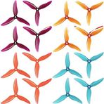 INTGAMX 16 adet 3 Bıçaklı Sahne Yüksek Hızlı Pervane, 5 inç 128 mm CW CCW Yarış Çerçevesi için FPV Drone 2205 2206 2306 2307 Fırçasız Motorlar, GEMFAN 51499 (4 Renk)