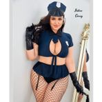 Intive Curvy Büyük Beden Jartiyerli Etekli Fantezi Polis Kostüm (Aksesuarlar Dahil Değildir)