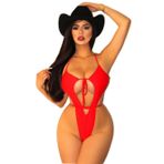Intive Fantasy kırmızı Boyundan ve Yanlardan Bağlamalı Basic Babydoll/Gecelik