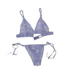 İntive Lingerie Daisy Kadın Tül Papatya Desenli Transparan Bralet Takım - Lila - L-XL