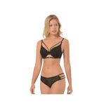 İntive Lingerie Dantelli Önü ve Sütyen Altı Şeritli Desteksiz Sütyen Takım - 4659 Siyah 75B