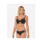 İntive Lingerie Dantelli Önü ve Sütyen Altı Şeritli Desteksiz Sütyen Takım - 4659 Siyah 75B