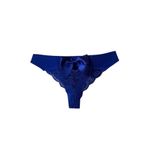 İntive Lingerie Feel Lady Arkası Saten Kurdeleli Dekolteli Dantelli Şirin Tanga- 1041-09-11 Lacivert Tek Ebat