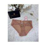 İntive Lingerie Fk Lingerie Simli Arkası Transparan Tül Önü Dantelli Önü Cut-Out Külot Bej L/XL