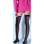 İntive lingerie-innocent&attractive Back Detailed Arkası Transparan ve Sim Detaylı 70 Den Silikonlu Jartiyer Çorap