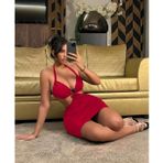 İntive lingerie-innocent&attractive Beleng Kadın Kırmızı Derin V Dekolte Halka Detaylı Boyundan Bağlamalı Fantezi Gecelik -7711