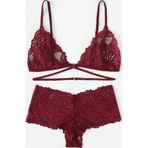 İntive lingerie-innocent&attractive Kadın Bordo Özel Şık Sütyen Külot Takımı