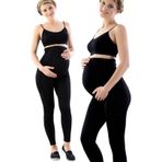İntive lingerie-innocent&attractive Kadın Siyah Dikişsiz Mikrofiber Soft Hamile Tayt 5400