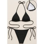 İntive lingerie-innocent&attractive Kadın Siyah Yandan ve Boyundan Bağlamalı Bikini Mayo Takımı