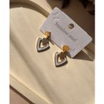 İntive lingerie-innocent&attractive MurayShine Sedef Taşlı Üçgen Kesim Paslanmaz Çelik Minimal Küpe
