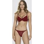 İntive lingerie-innocent&attractive NBB Bordo Dantelli Desteksiz Balenli Göğsü Şeritli Sütyen Külot Takım-4425
