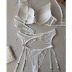İntive lingerie-innocent&attractive NBB Kadın Push-up Çoraplı Transparan Detaylı Çoraplı Jartiyer Takım