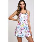 İntive lingerie-innocent&attractive Renkli Kelebek Desenli Askılı Kadın Gecelik