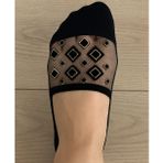 İntive lingerie-innocent&attractive Zeyna Önü Transparan Gold/Gümüş İşlemeli Burnu Kapalı Feminen Şık Babet Çorabı