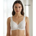 Intive Lingerie Intive Comfort Pamuklu Leopar/çiçek Desen Toparlayıcı Kalın Askılı Kopçalı Sütyen (85-95) - Beyaz - Pembe