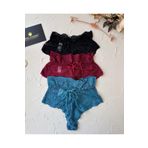 İntive Lingerie Intive Dantelli Arkası Bağlama Detaylı Yüksek Bel Brazilian Tanga Siyah M/L