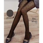Intive Lingerie Intive Içi Peluş Ağır Gramajlı Ultra Kaliteli Termal Kurdele Desenli Külotlu ÇORAP-WINTER2025 - L - XL - Siyah