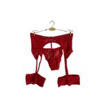 İntive Lingerie Kadın Beli Halka Detaylı Kırmızı Jartiyerli Tanga (birleşik) Kırmızı S/M
