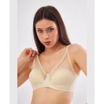 Intive Lingerie Le Jardin Linda Tül Detaylı Toparlayıcı Ince Soft Cup Sütyen (B-C Cup) -9200 - 100B - Ten