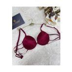 İntive Lingerie Le Jardin Valeria Biyeli Taşlı Mikro Push-up Arkası İp Detaylı Sütyen - 7007 Bordo 80B