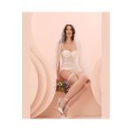 İntive Lingerie NBB Çeyiz Ekru Jartiyerli Destekli Straplez Büstiyer Korse Takım-4521 Beyaz 75B