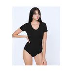 İntive Lingerie NBB U Yaka Kısa Kollu Alttan Çıtçıtlı Body/Atlet -2945 Siyah M