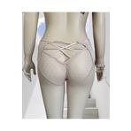 İntive Lingerie Pointy Love Kalpli Transparan Kumaş Arkası Dekolte Şeritli Yüksek Bel Slip Pudra XL