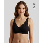 Intive Lingerie Silva Önü Arkası V Yaka Dekolteli Kalın Askılı Kopçasız Dikişsiz Hafif Desteksiz Bralet/sütyen - XL - Siyah