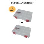 intoku 2'Lİ Set Şeffaf Organizer Malzeme Çantası 12 Bölmeli Hırdavat Çantası