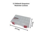 intoku Şeffaf Organizer Malzeme Çantası 12 Bölmeli Hırdavat Çantası