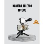 İntora Telefon Video Çekim Kiti LED Aydınlatma Mikrofon Tripodlu Tam Set - Seçenek