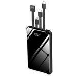 Intouch 10.000 Mah Prime Dijital Göstergeli Dahili Çoklu Kablolu Siyah Powerbank