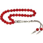 Inure Jewelry Doğaltaş Metal Püsküllü MercanTaşı Tesbih