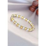 Inure Jewelry Hematit Gümüş Gold Renk Doğal Taş Erkek Bileklik