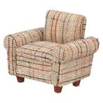 Inusitus Dollhouse Koltuk Döşemeli, Minyatür Oturma Odası Mobilya Sandalyesi, Retro Bej Kumaş, 15,24 cm Bebekler için Aksesuarlar, 1/12 Ölçekli