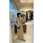 Invee 6925 Fırfır Detaylı Camel Elbise