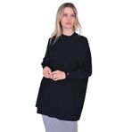 Invee Körüklü Triko Tunik Siyah