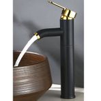 Inventa Aç Kapa Siyah Gold Çanak Lavabo Bataryası