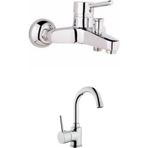 Inventa Delta Lavabo Bataryası + Aç Kapa Banyo Bataryası