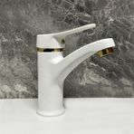 Inventa Yüksek Gövde Lavabo Bataryası Altın - Beyaz