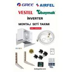 İnverter 9000 Btu-12000 Btu Klima 3 Metre Alaminyum Boru 50 Cm Ayak Titreşim Takozu