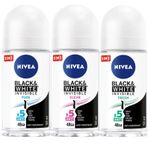 Invisible Black&white Clear 50 ml Kadın Roll On 6'lı Paket