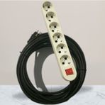 İNWATT 10 Metre 3x1,5 Mm² Ttr Kablolu Altılı ( 6'lı ) Grup Topraklı Priz Uzatma Kablosu - Çok Renkli