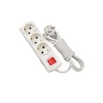 inwatt 30 Metre 3lü Anahtarlı Uzatma Kablosu, 3x2,5 mm, Topraklı Seyyar Kablo, Beyaz