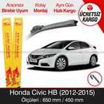 Inwells Honda Civic Hatchback 2012-2015 Muz Silecek Takımı