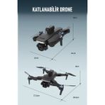 İnwelt K2 Drone –Katlanabilir 720p Hd Çekim Hafif ve Taşınabilir Hd Çift Kamera, Engel Algılama, Fırçasız Motor, Taşıma Çanta Hediyeli - Siyah