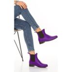 İnyola Shoes Kadın Lastikli Kısa Yağmur Botu 5096 - Mor