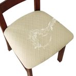 IOIUSKKU 4 adet su geçirmez streç sandalye koltuk kılıfları yemek odası için 4 Slipcovers seti bağları ile Polyester yemek sandalyesi kapakları, A