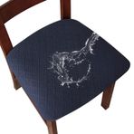 IOIUSKKU 4 adet su geçirmez streç sandalye koltuk kılıfları yemek odası için 4 Slipcovers seti bağları ile Polyester yemek sandalyesi kapakları, D